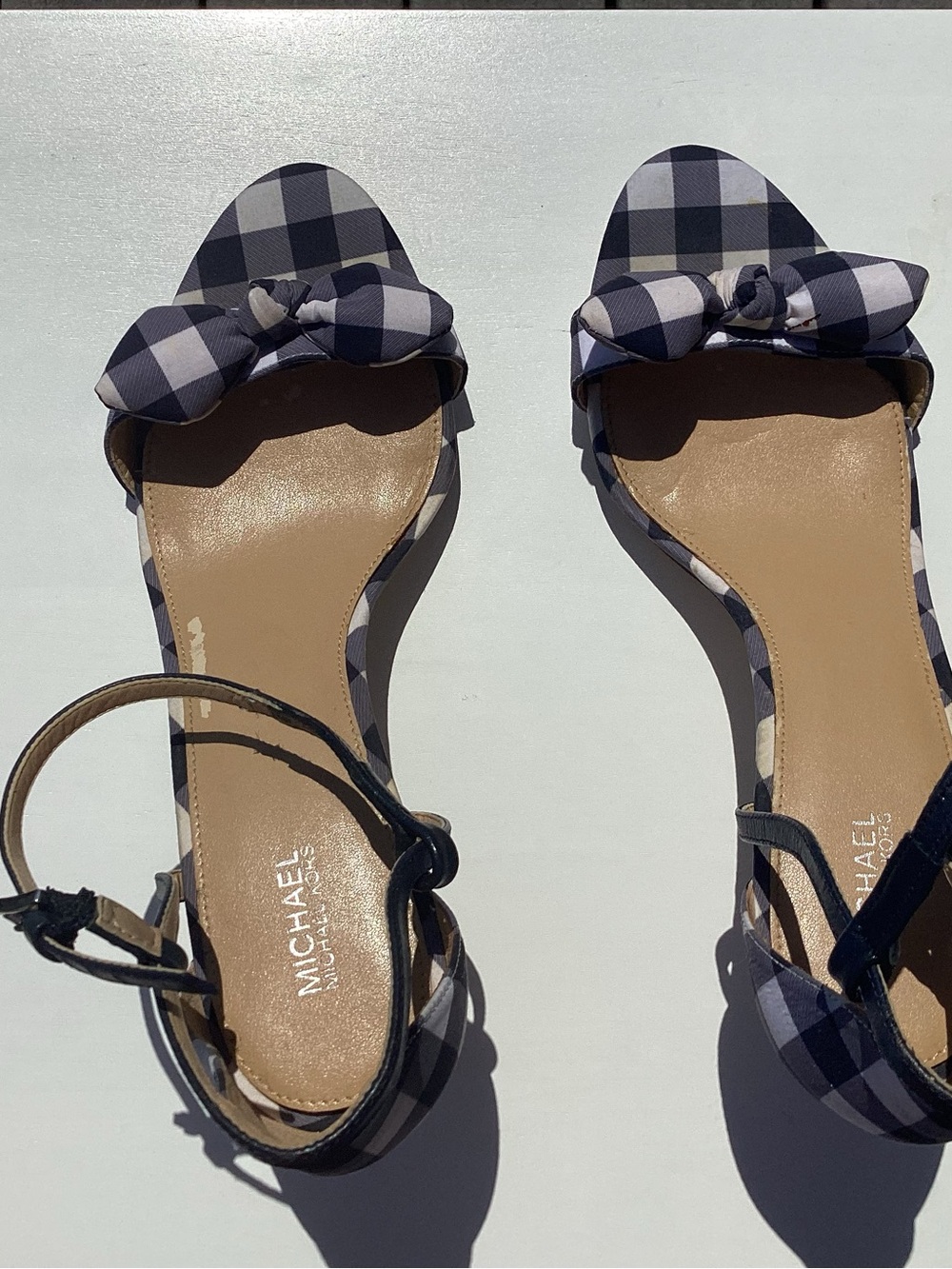 MICHAEL Michael Kors Pippa Gingham High Heel Sandals - Picture 5 of 8